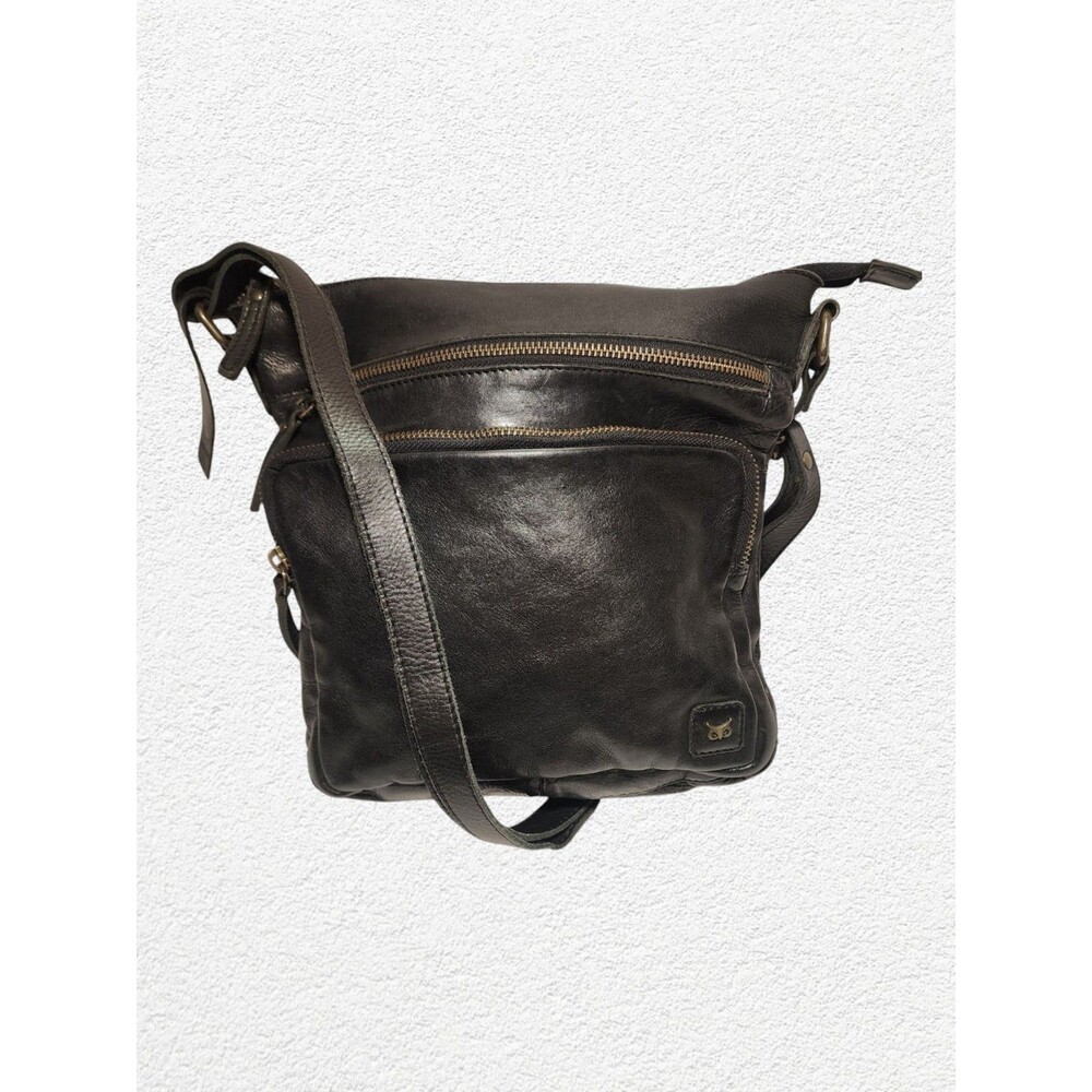 Wise Owl Leather Crossbody Bag Purse Black Travel Business Work Casual